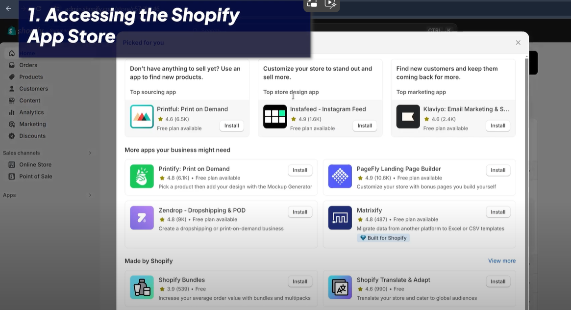 Learn how to access the Shopify App Store through the admin panel. Discover the best apps to enhance your store’s functionality, improve customer engagement, and increase sales.