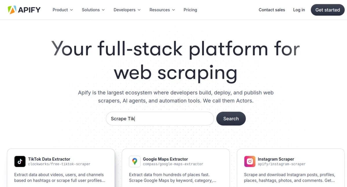 Apify website