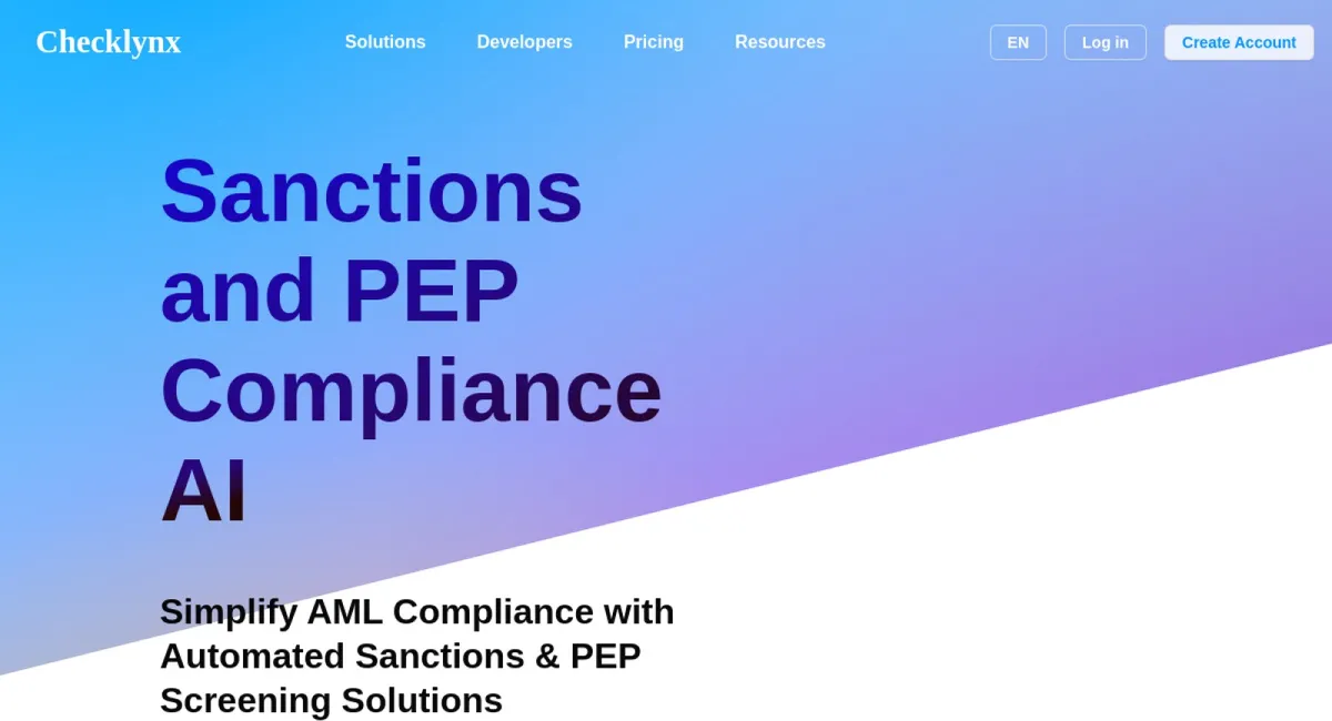 Checklynx AML Agent website