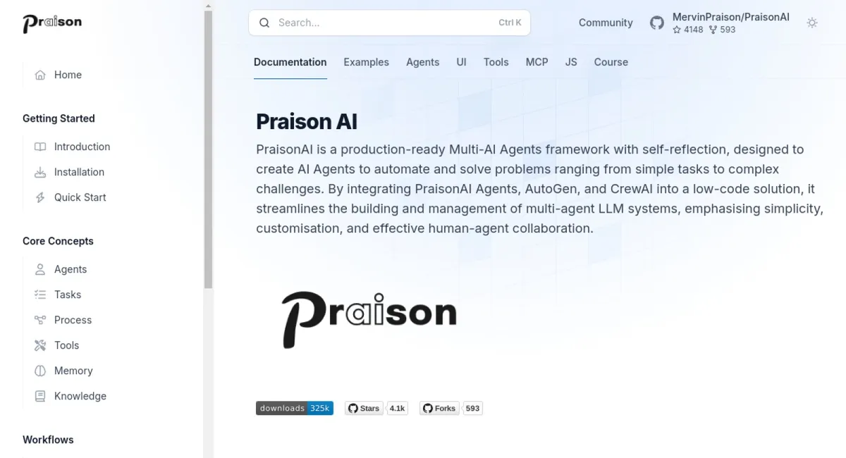 PraisonAI website