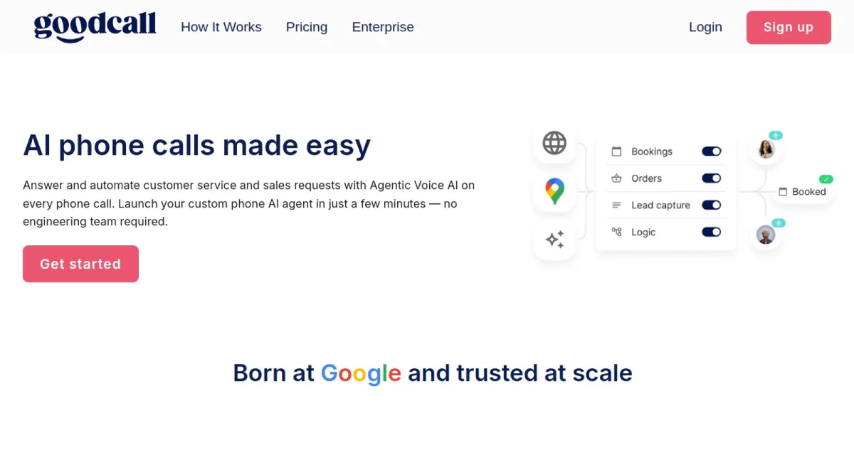 Goodcall AI website