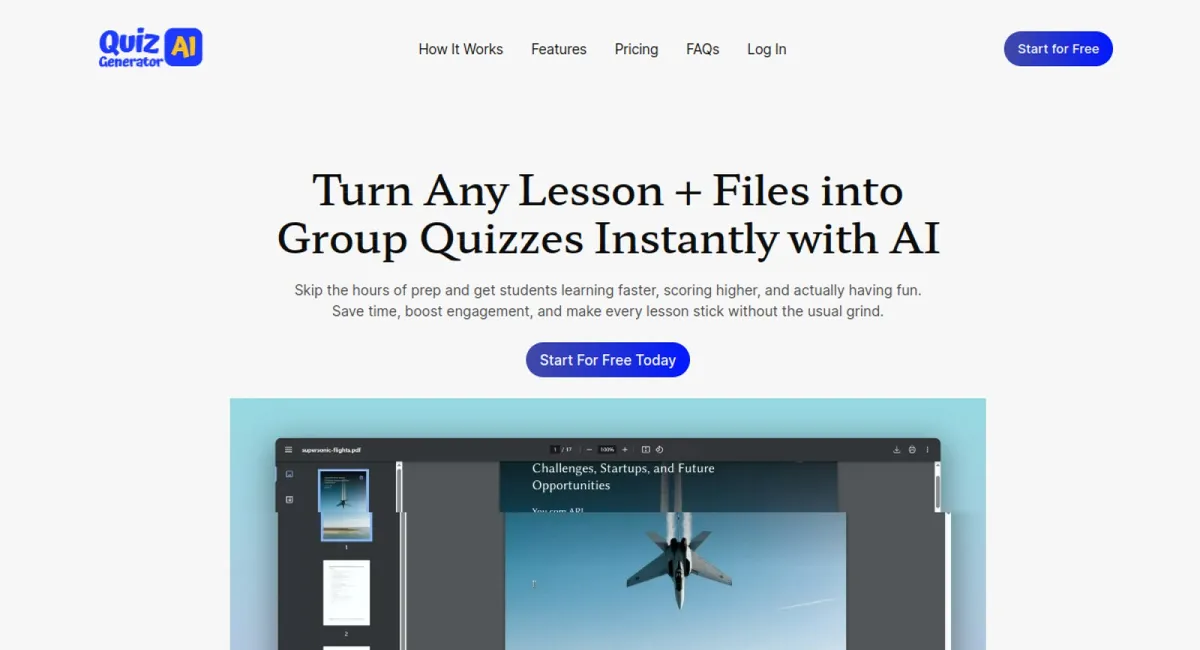 Quiz Generator AI website
