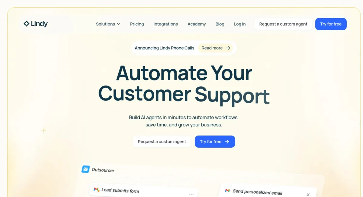 Lindy AI website