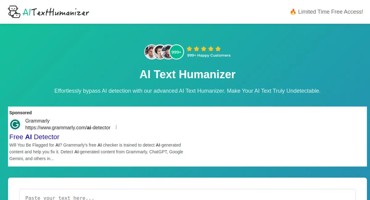 AI Text Humanizer website