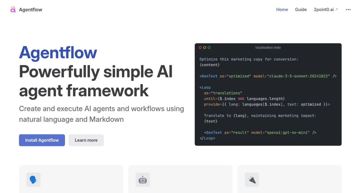 Agentflow website