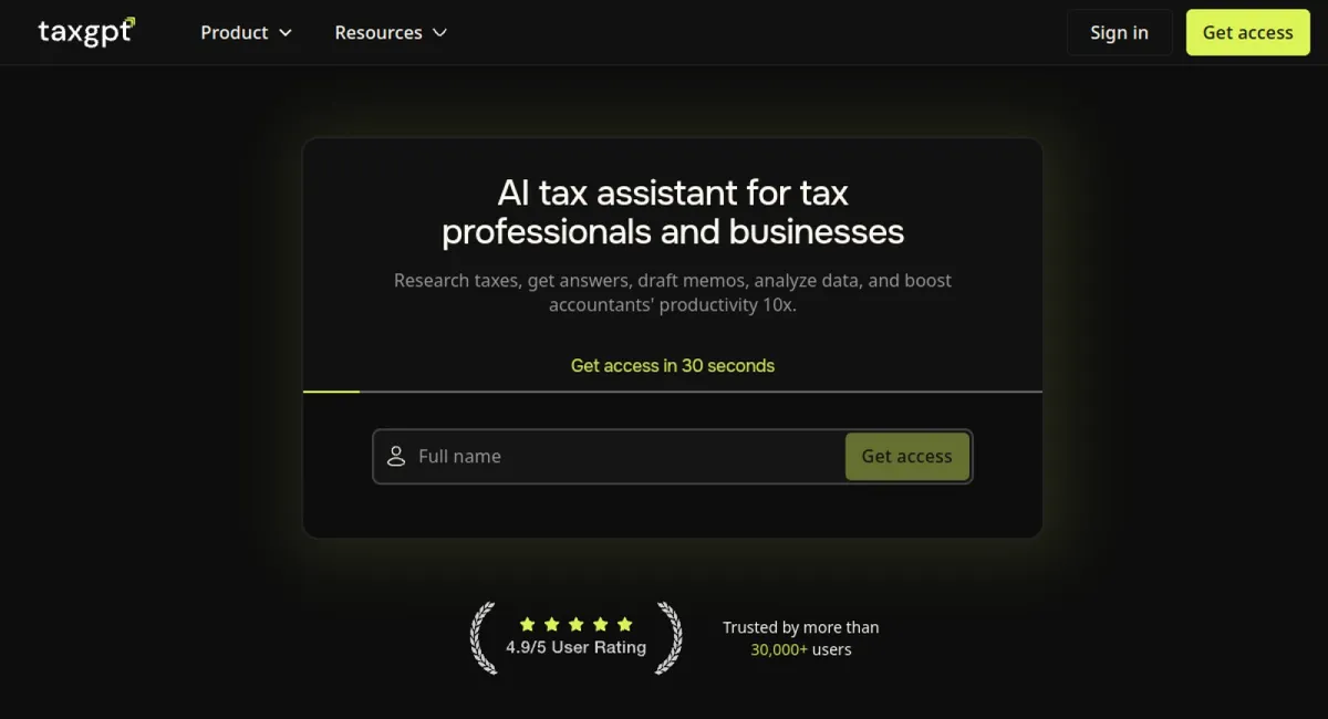 TaxGPT website