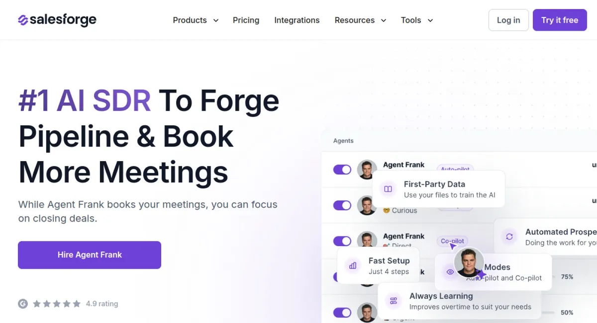 Agent Frank website