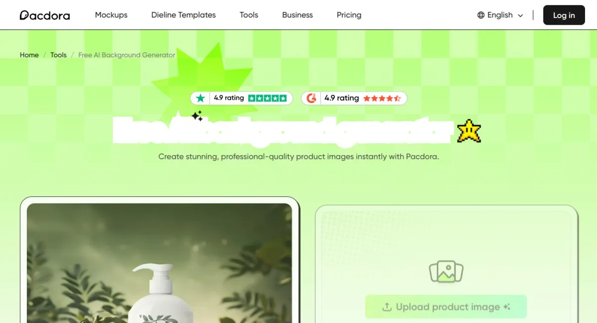 Pacdora AI Background Generator website