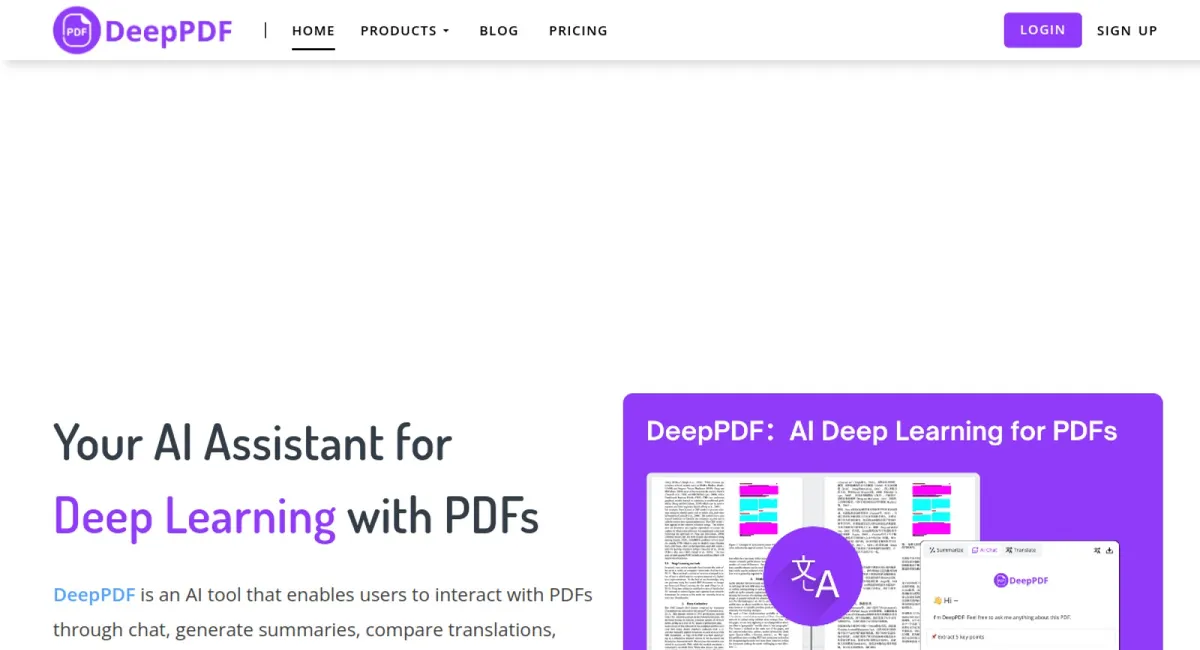 DeepPDF website