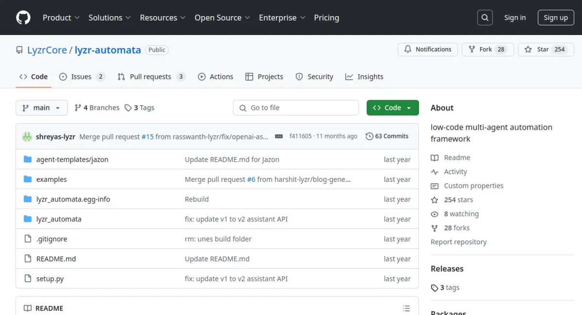 Lyzr-automata website
