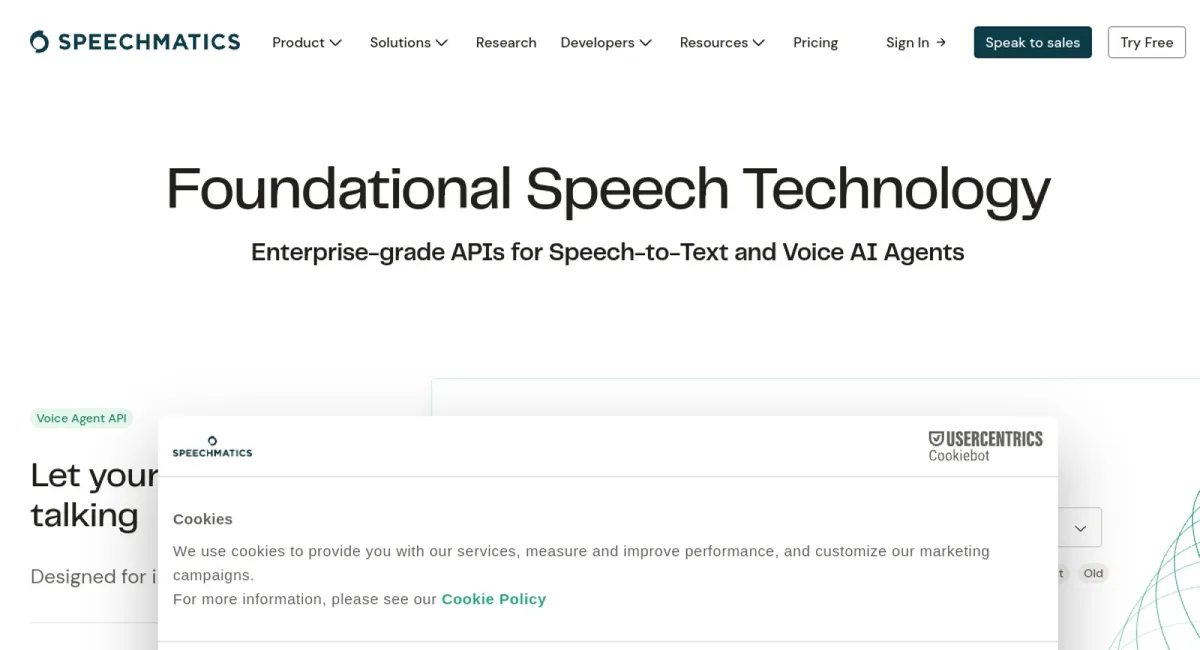 Speechmatics website