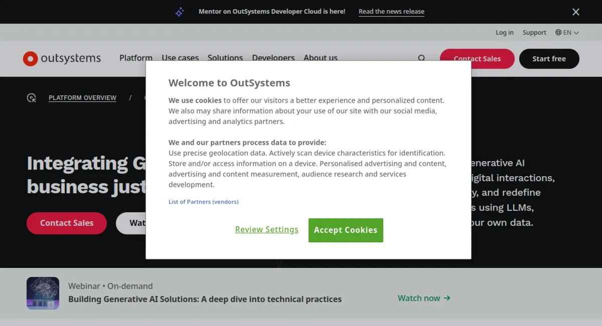 OutSystems website