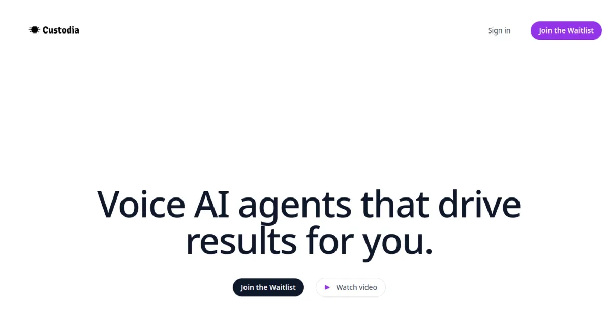Custodia AI website