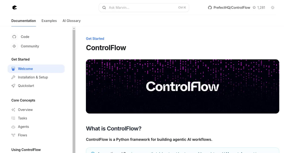 ControlFlow website
