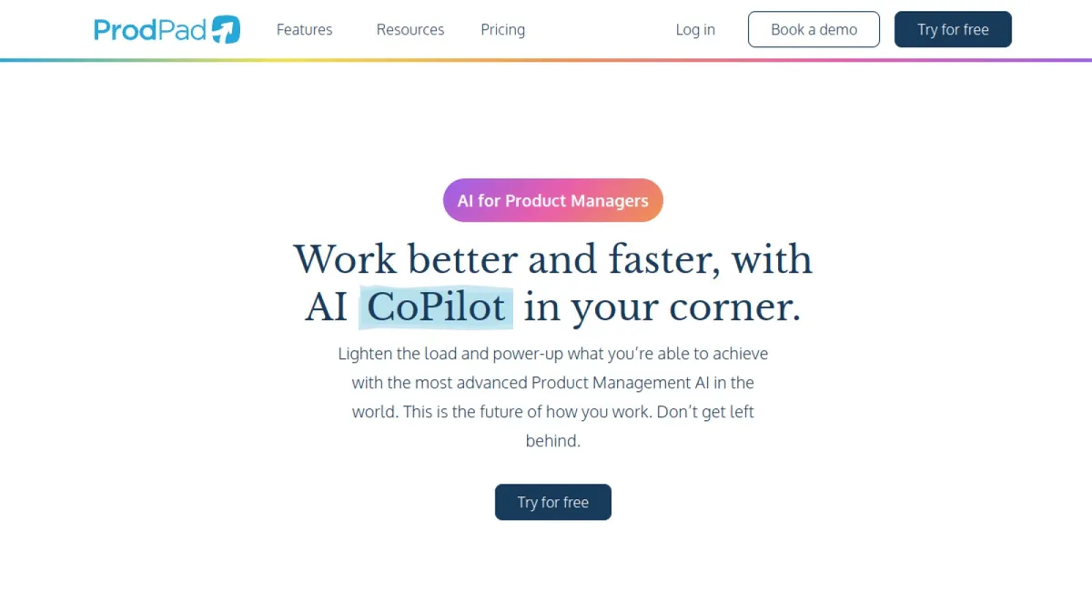 ProdPad CoPilot for Product Manager website