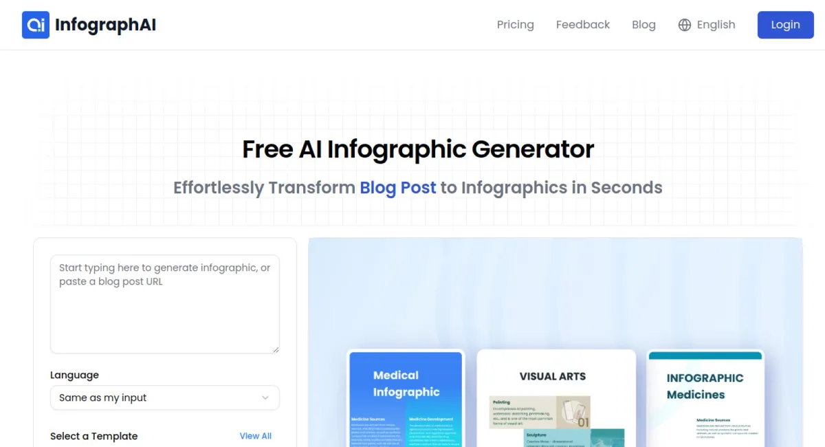 AI Infographic Generator website