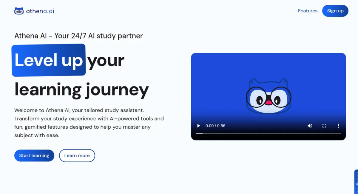 Athena AI website