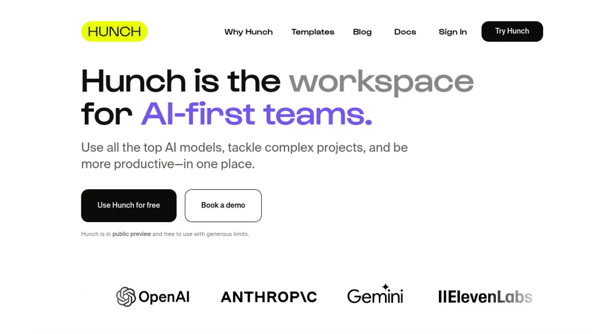 Hunch website