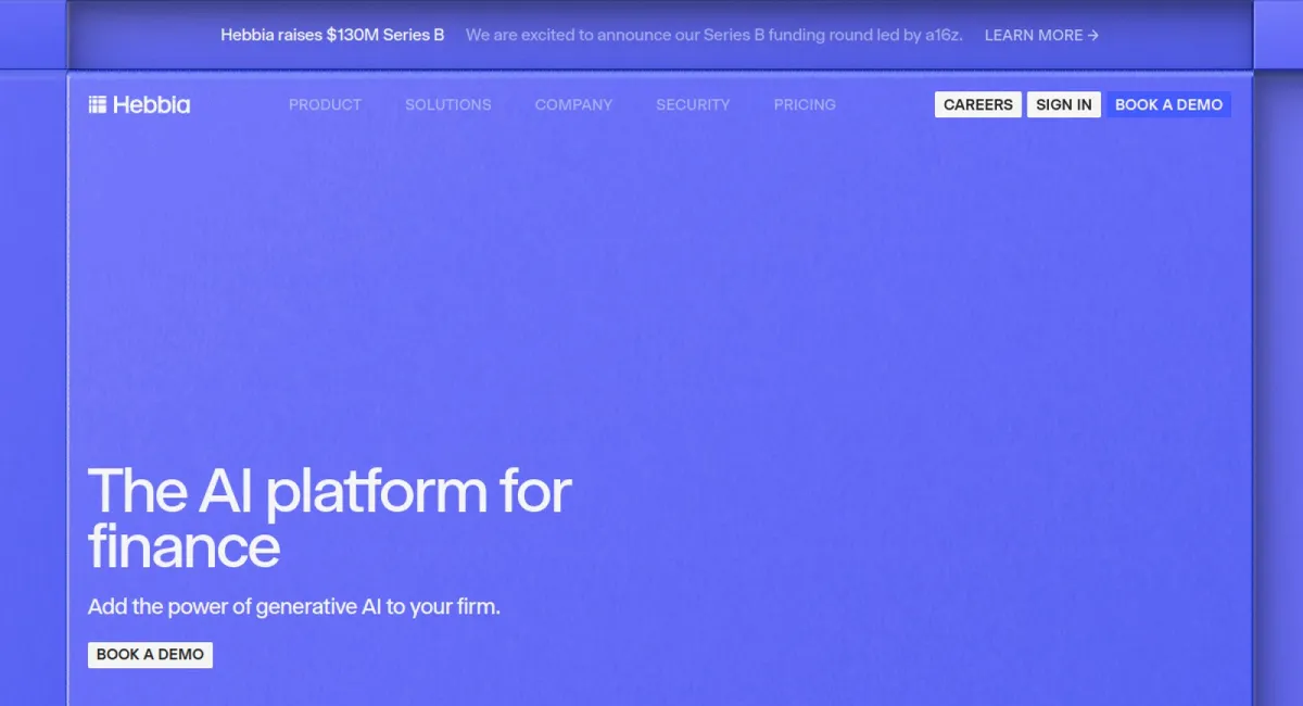 Hebbia AI website