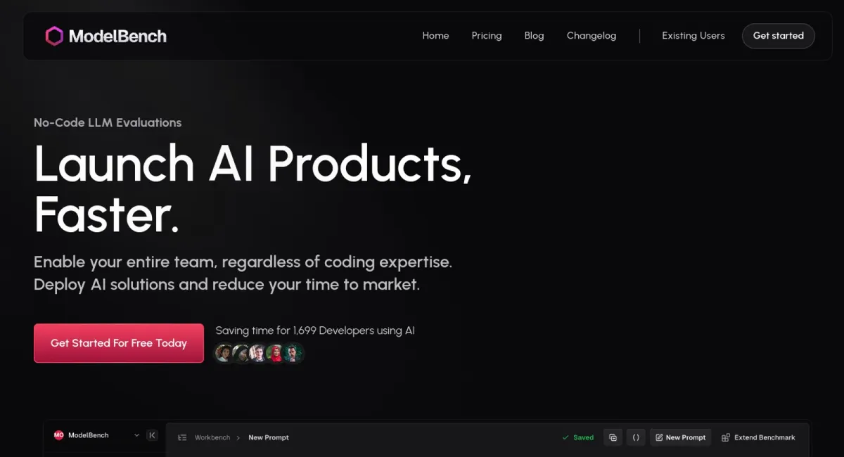 model Bench AI website