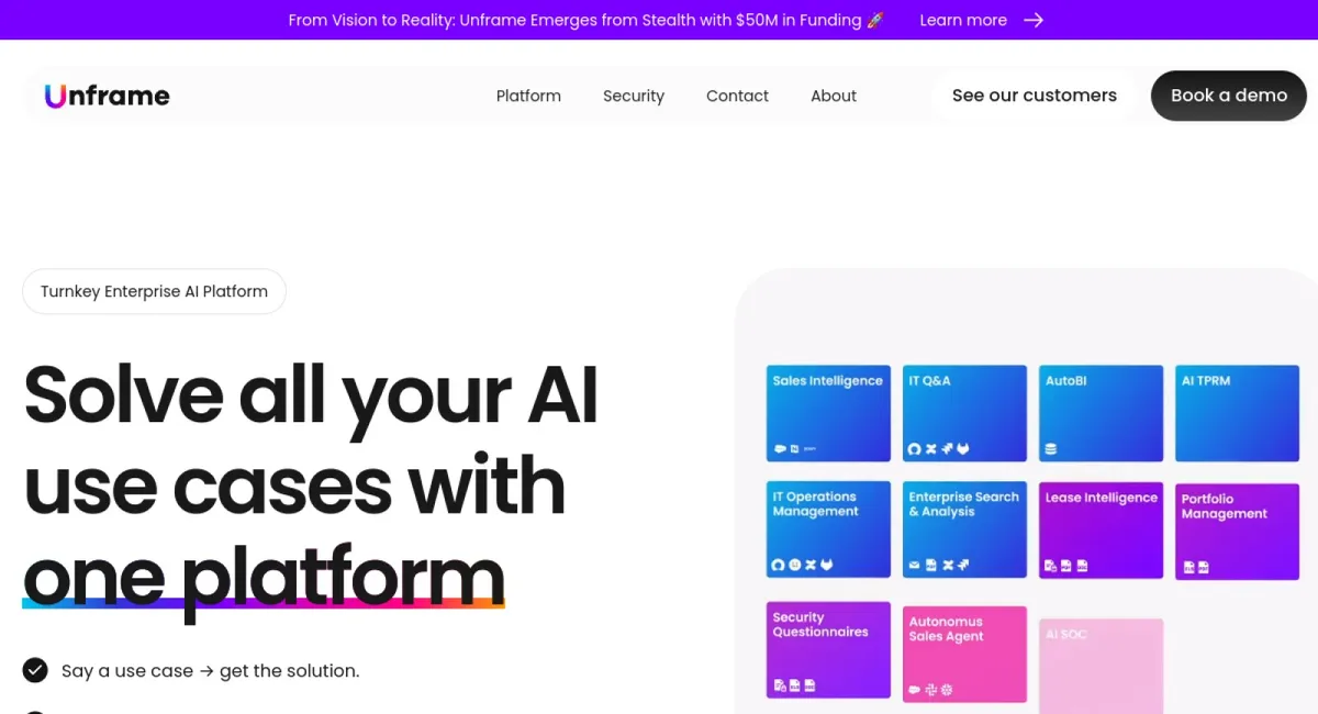 Unframe AI website
