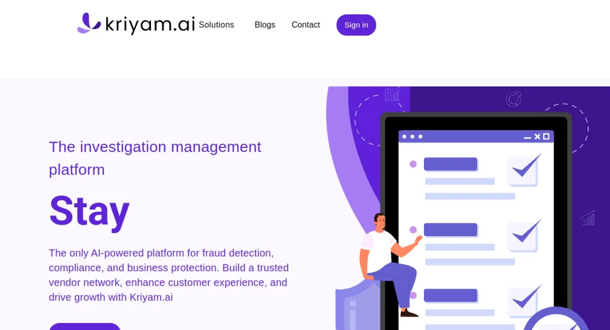 Kriyam AI website