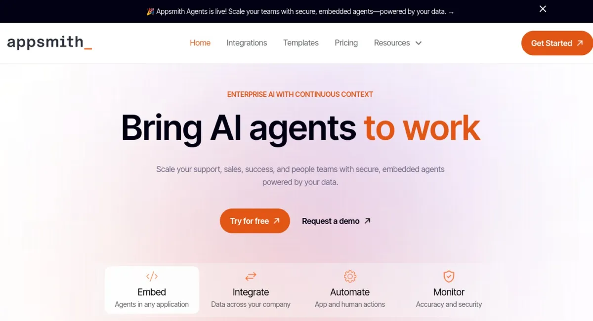 Appsmith Agents website