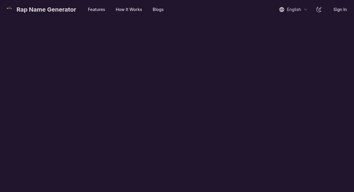 Rap Name Generator website