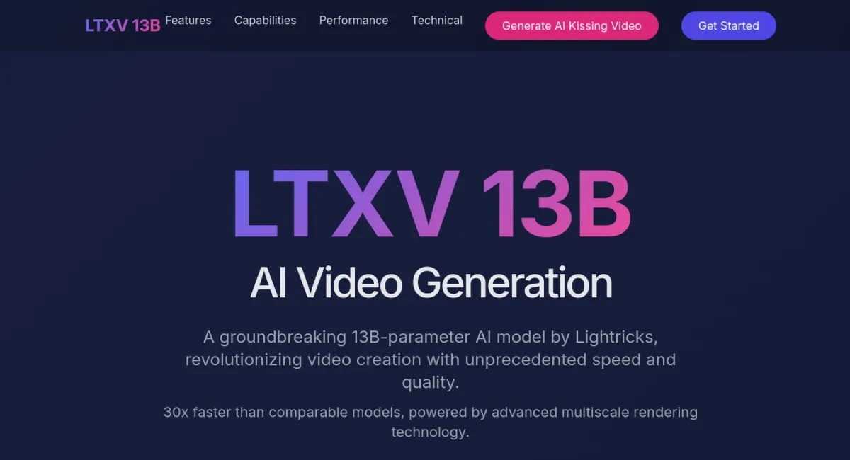 LTXV 13B open-source model  website