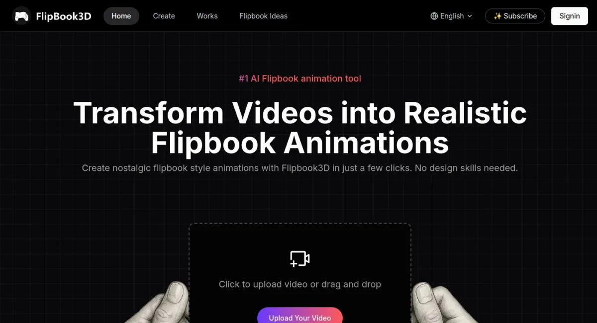 Flipbook3D website