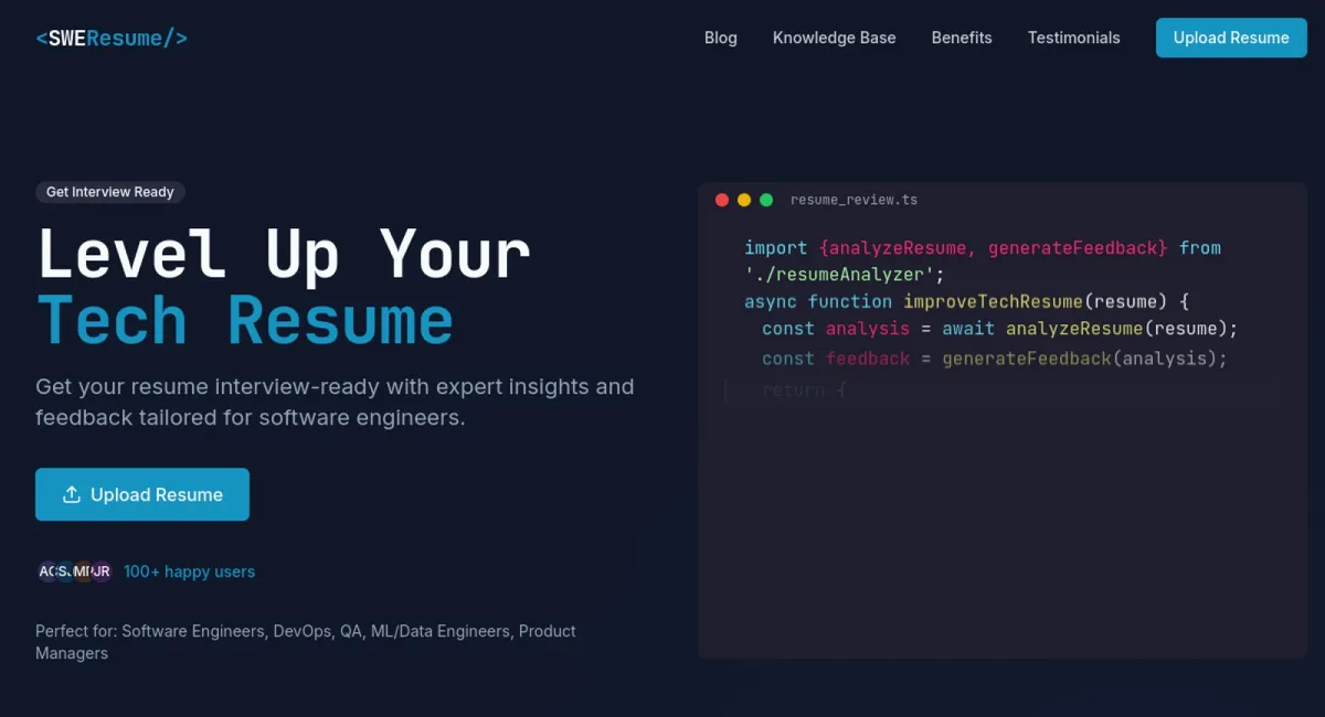 SWE Resume website