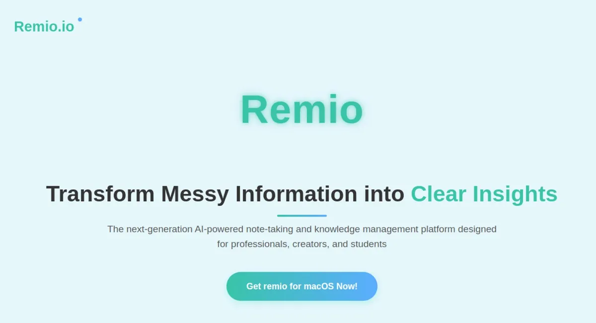 Remio AI website