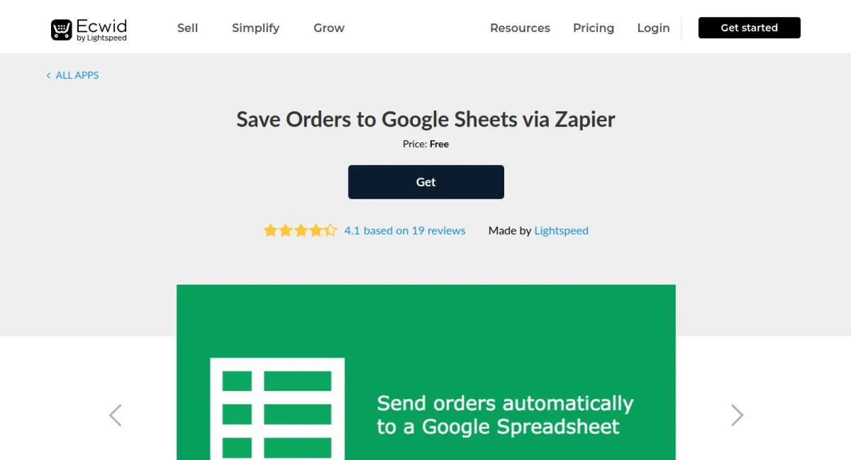 Save Orders to Google Sheets via Zapier cover