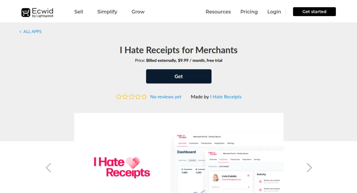 I Hate Receipts for Merchants cover