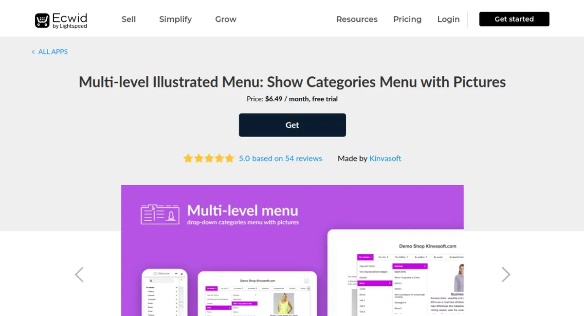 Multi-level Illustrated Menu: Show Categories Menu with Pictures cover