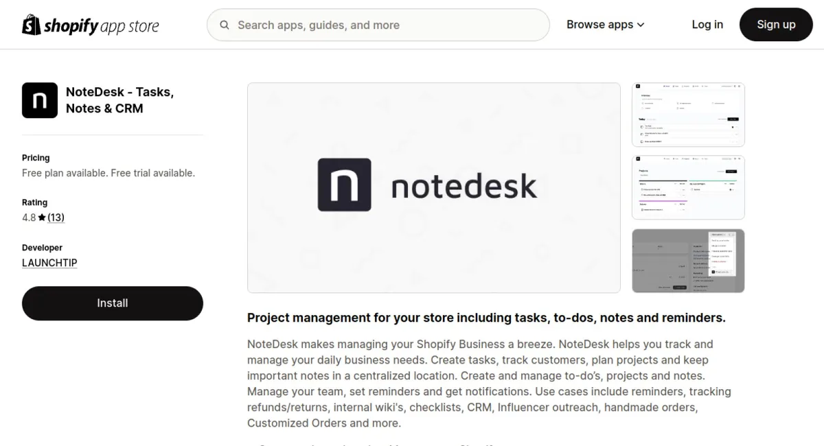 NoteDesk ‑ Tasks, Notes &amp; CRM cover