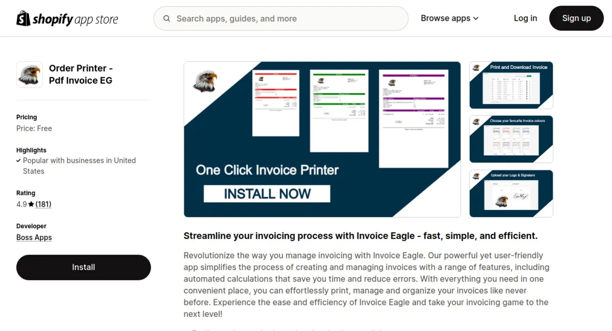 Order Printer ‑ Pdf Invoice EG cover