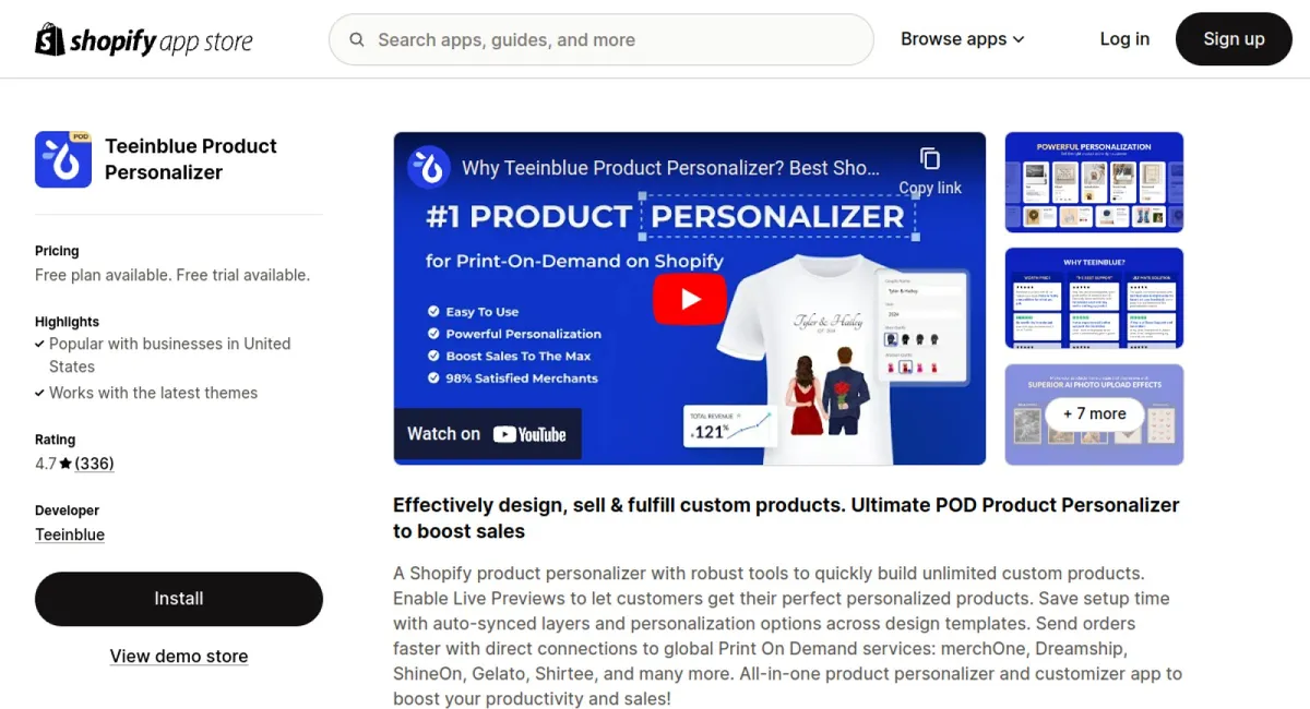 Teeinblue Product Personalizer cover