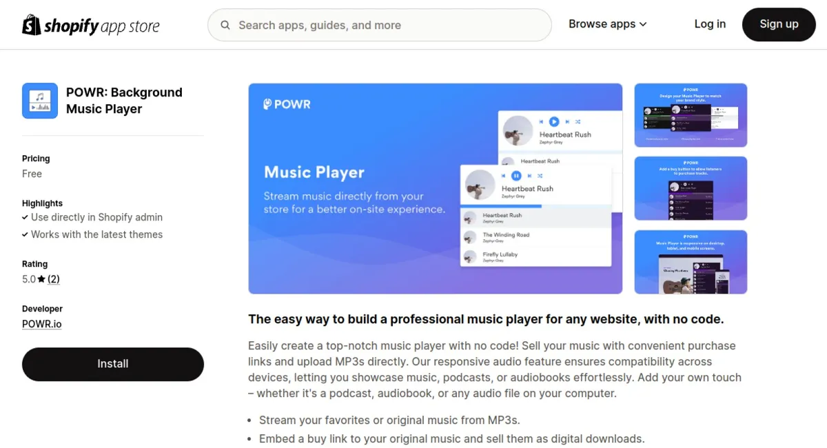 POWR: Background Music Player cover
