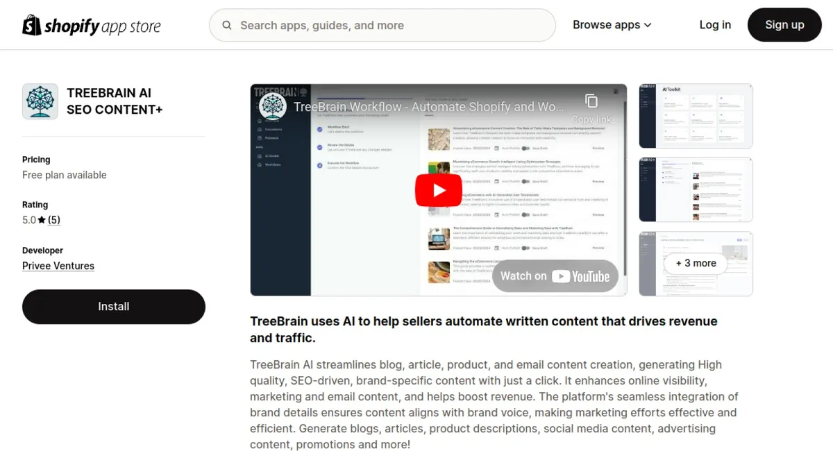 TREEBRAIN AI SEO CONTENT+ cover