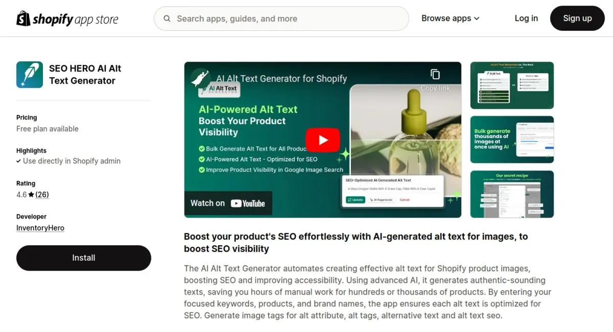 SEO HERO AI Alt Text Generator cover