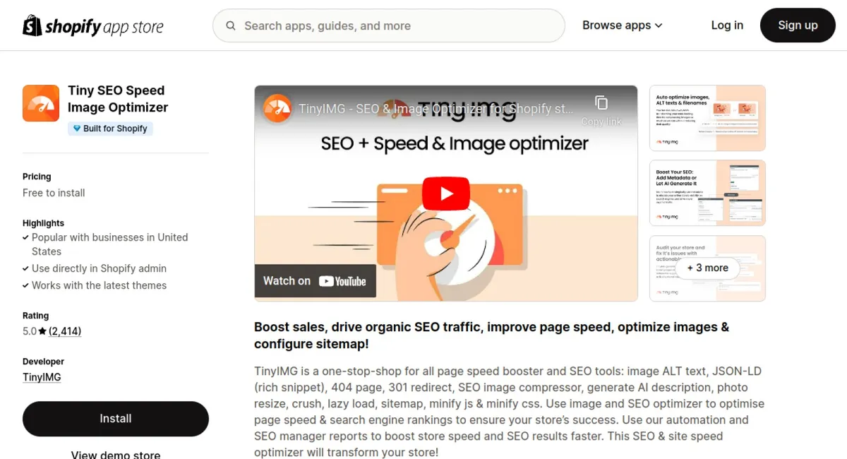 Tiny SEO Speed Image Optimizer cover