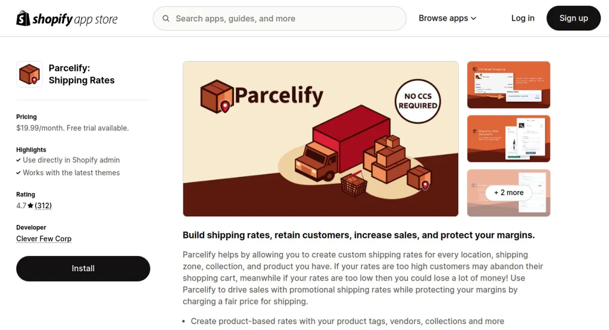 Parcelify: Shipping Rates cover