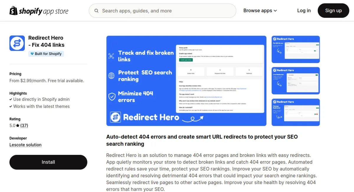 Redirect Hero ‑ Fix 404 links cover
