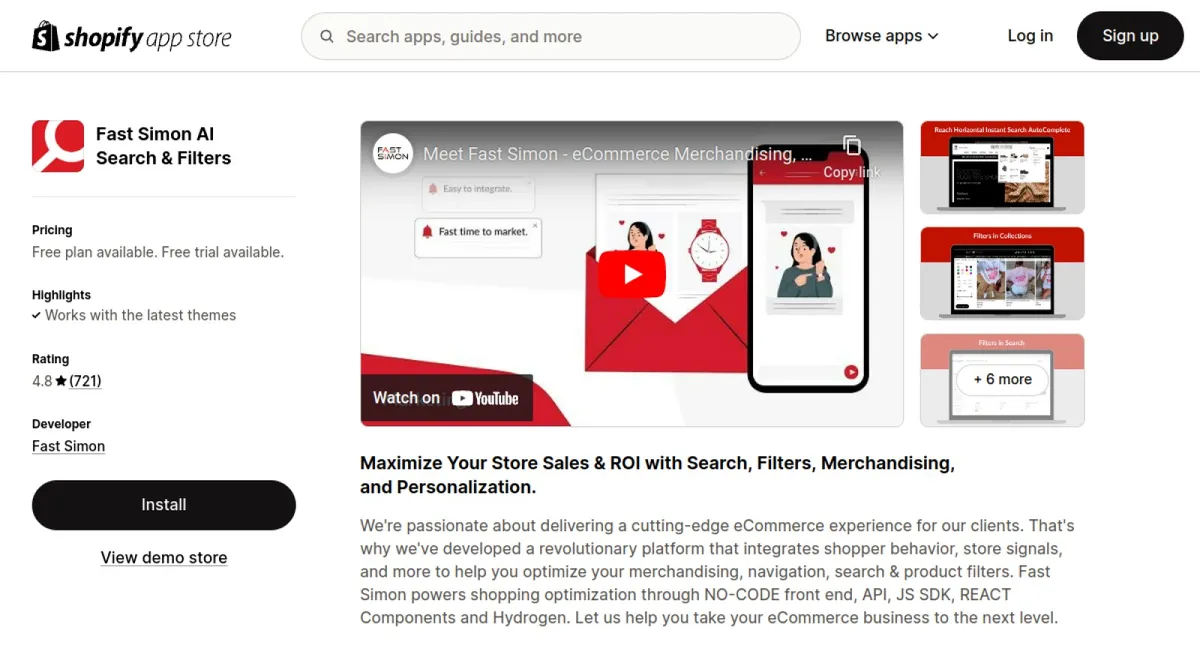 Fast Simon AI Search &amp; Filters cover