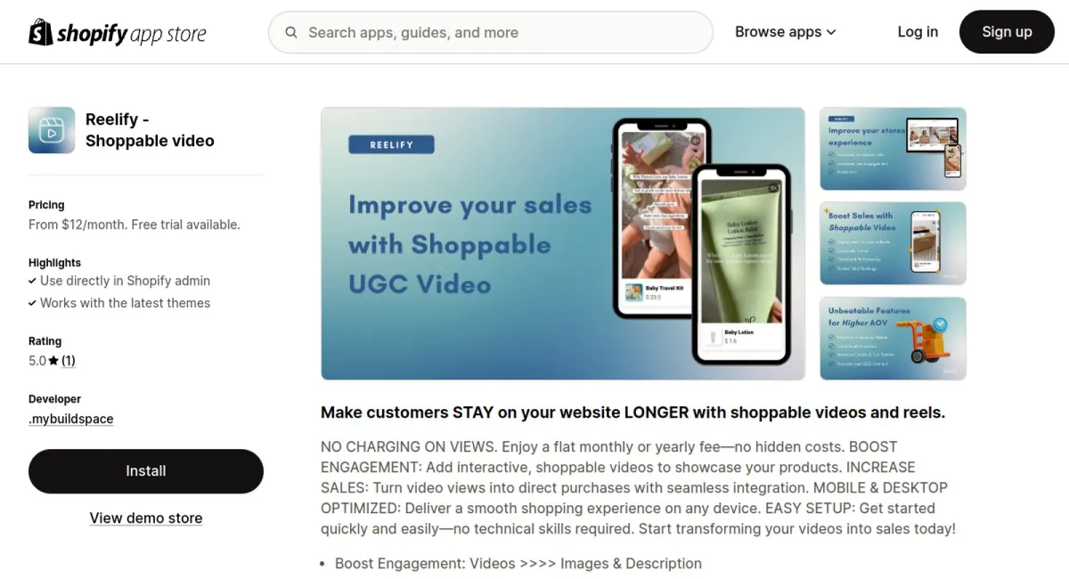 Reelify Shoppable Video &amp; UGC cover