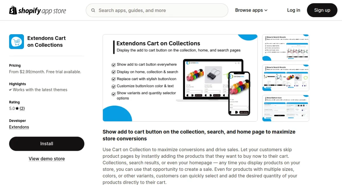 Extendons Cart on Collections cover