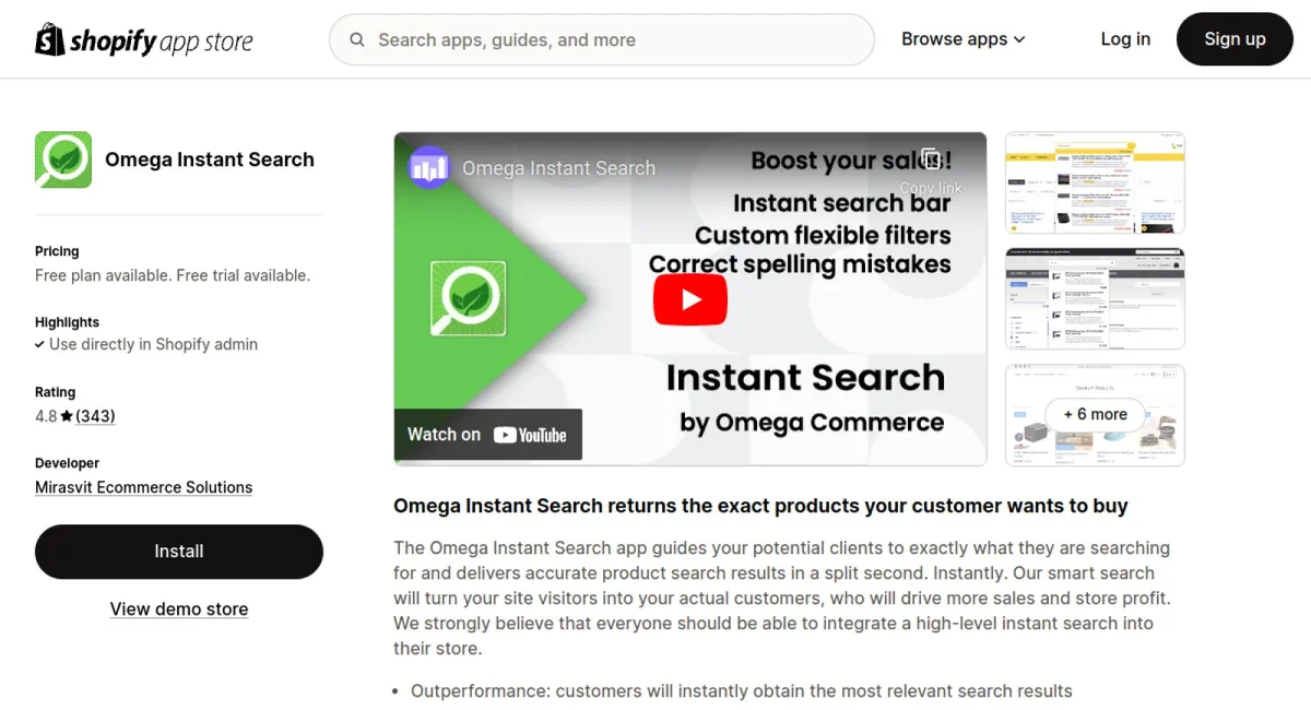 Omega Instant Search cover