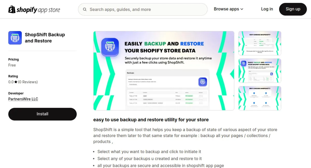 ShopShift Backup and Restore cover