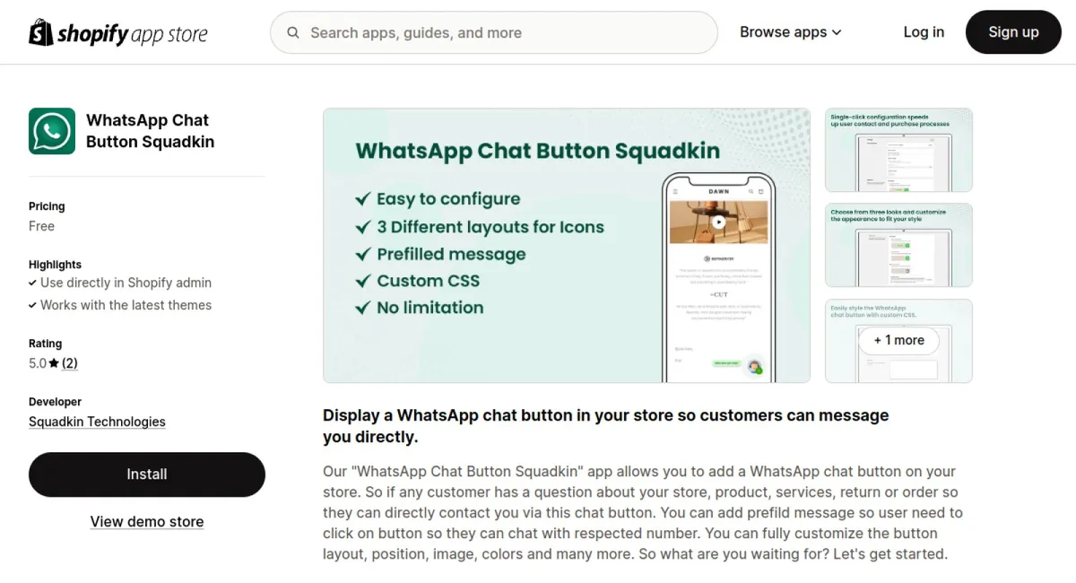 WhatsApp Chat Button Squadkin cover